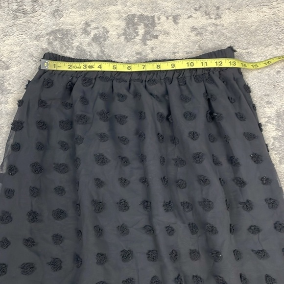 New Lyaner Tulle Polka Dot High Low 2 Piece Set Skirt Crop Top Black Sz M - Picture 10 of 11